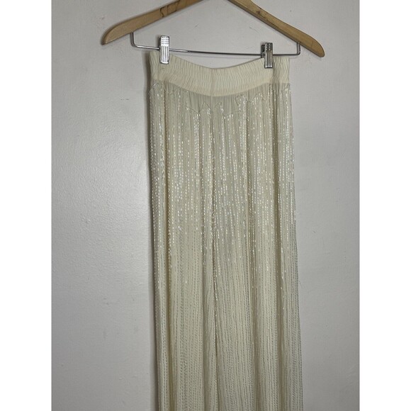Fabrice couture Women's Small Off white Sequined Beaded Pants Vintage Stunning - Picture 2 of 12